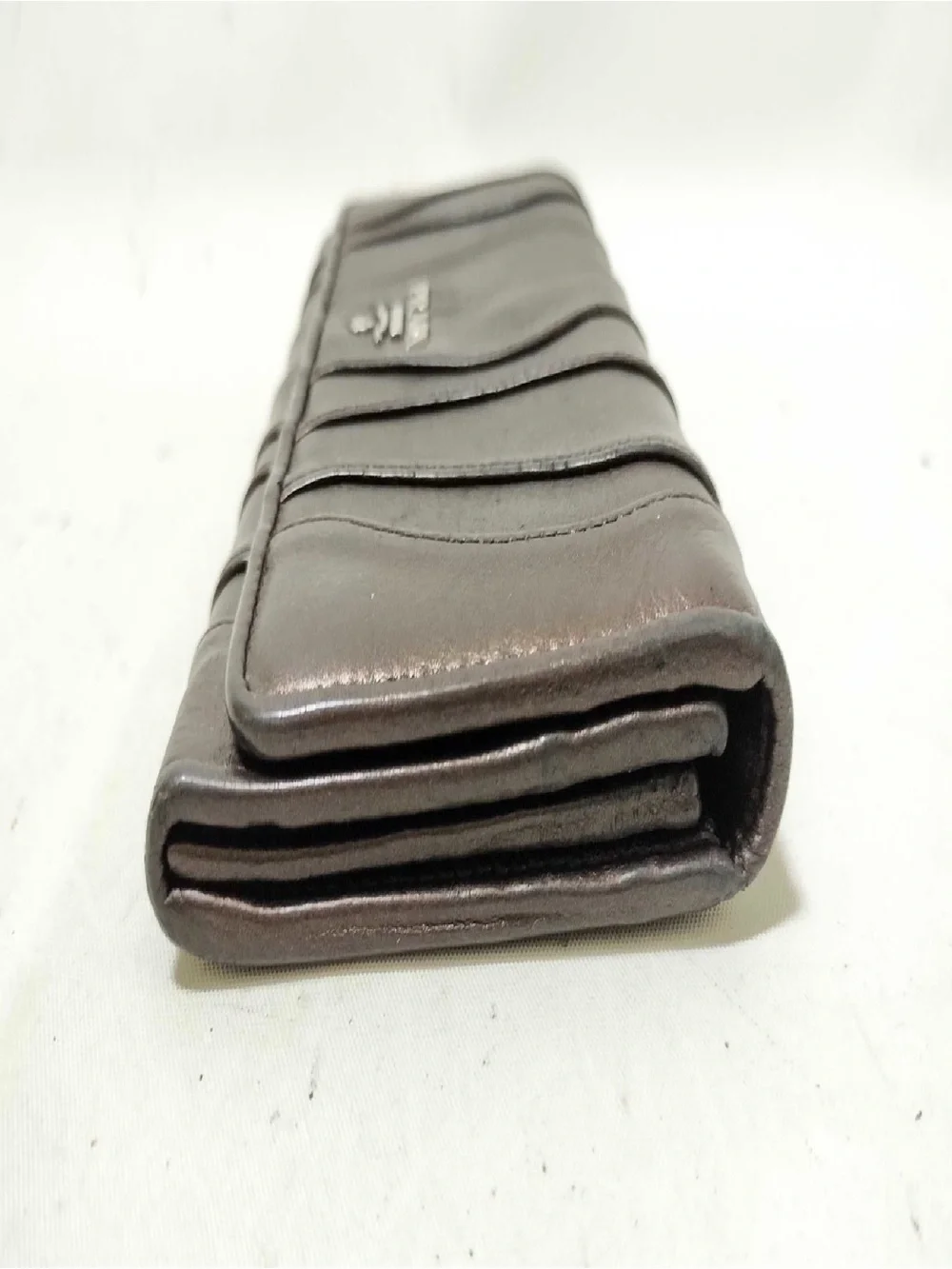 Prada Brown Leather Women's Wallet with Silver Logo